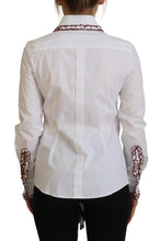 White Lace Long Sleeves Ruffle Collar Top Dolce & Gabbana