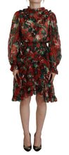 Multicolor Geranium A-line Knee Length Dress Dolce & Gabbana