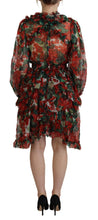 Multicolor Geranium A-line Knee Length Dress Dolce & Gabbana