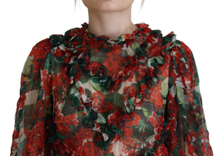 Multicolor Geranium A-line Knee Length Dress Dolce & Gabbana