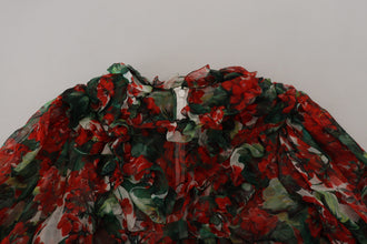Multicolor Geranium A-line Knee Length Dress Dolce & Gabbana