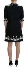 Black Lace Trim Half Sleeves A-line Dress Dolce & Gabbana