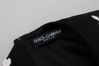Black Lace Trim Half Sleeves A-line Dress Dolce & Gabbana