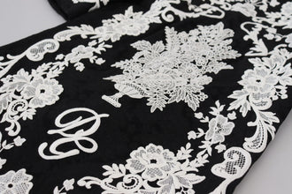 Black Lace Trim Half Sleeves A-line Dress Dolce & Gabbana