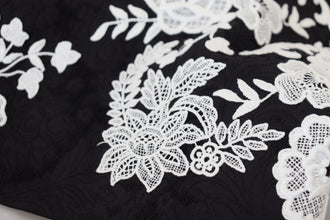 Black Lace Trim Half Sleeves A-line Dress Dolce & Gabbana