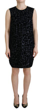Black Leopard Shift Mini Polyester Dress Dolce & Gabbana