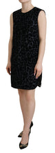 Black Leopard Shift Mini Polyester Dress Dolce & Gabbana