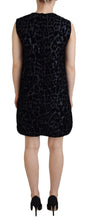 Black Leopard Shift Mini Polyester Dress Dolce & Gabbana