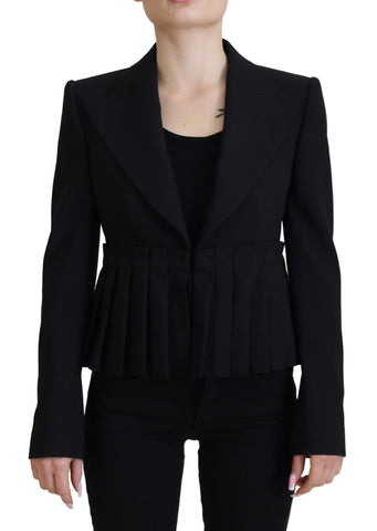 Black Single Breasted Fit Blazer Wool Jacket Dolce & Gabbana