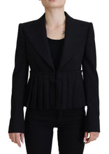 Black Single Breasted Fit Blazer Wool Jacket Dolce & Gabbana