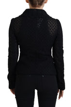 Black Wool Knitted Button Down Collar Jacket Dolce & Gabbana