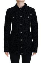 Black Leopard Long Sleeve Denim Cotton Jacket Dolce & Gabbana