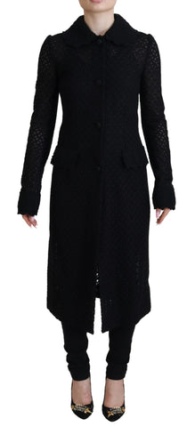 Black Button Down Long Blazer Cotton Jacket Dolce & Gabbana