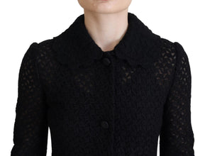Black Button Down Long Blazer Cotton Jacket Dolce & Gabbana