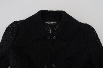 Black Button Down Long Blazer Cotton Jacket Dolce & Gabbana