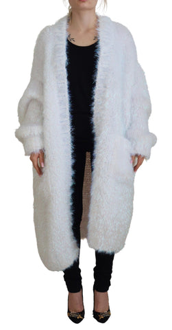 White Long Sleeves Fringes Cardigan Jacket Dolce & Gabbana