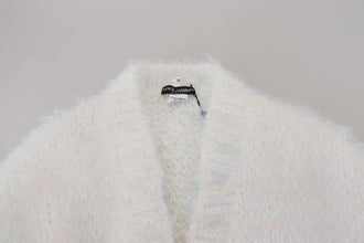 White Long Sleeves Fringes Cardigan Jacket Dolce & Gabbana
