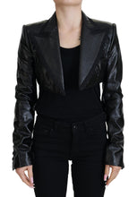 Black Long Sleeves Crop Blazer Cotton Jacket Dolce & Gabbana