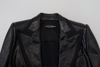 Black Long Sleeves Crop Blazer Cotton Jacket Dolce & Gabbana