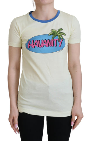 Yellow Havanity Round Neck Tee Cotton T-shirt Dolce & Gabbana
