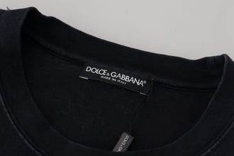 Black D&G Fashion Round Neck Cotton T-shirt Dolce & Gabbana