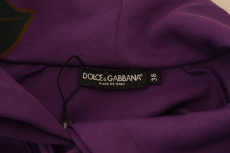 Purple Floral Print Pullover  Cotton Sweater Dolce & Gabbana