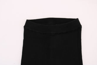 Black Slim Fit Women Cashmere Pants Dolce & Gabbana