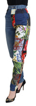 Blue Jacquard Majolica High Waist Jeans Dolce & Gabbana
