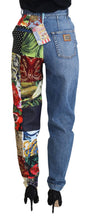 Blue Jacquard Majolica High Waist Jeans Dolce & Gabbana