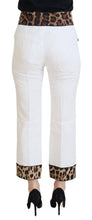 White Leopard Print High Waist Pants Dolce & Gabbana