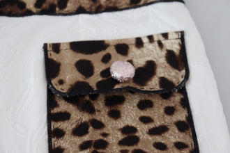 White Leopard Print High Waist Pants Dolce & Gabbana