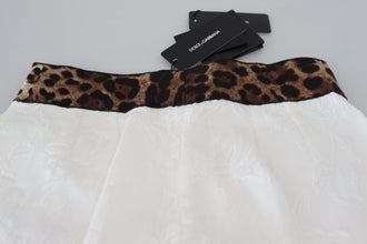 White Leopard Print High Waist Pants Dolce & Gabbana