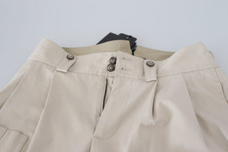 Beige High Waist Women Pants Dolce & Gabbana