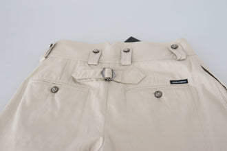 Beige High Waist Women Pants Dolce & Gabbana