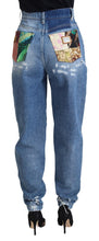 Blue Washed Cotton Tattered Denim Jeans Dolce & Gabbana