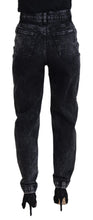 Black Washed Cotton High Waist Denim Jeans Dolce & Gabbana