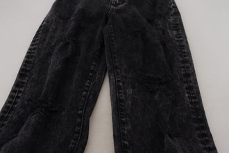 Black Washed Cotton High Waist Denim Jeans Dolce & Gabbana