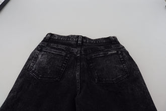Black Washed Cotton High Waist Denim Jeans Dolce & Gabbana