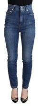 Blue Cotton High Waist Skinny Denim Jeans Dolce & Gabbana