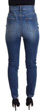 Blue Cotton High Waist Skinny Denim Jeans Dolce & Gabbana