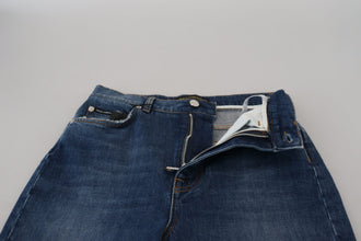 Blue Cotton High Waist Skinny Denim Jeans Dolce & Gabbana