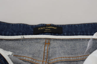 Blue Cotton High Waist Skinny Denim Jeans Dolce & Gabbana