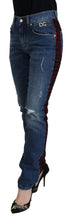 Blue Checkered Back Skinny Denim Jeans Dolce & Gabbana