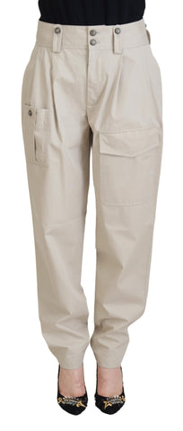Beige Cotton Women Cargo Pants Dolce & Gabbana