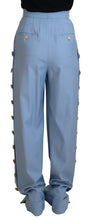 Light Blue Button Wide Leg Pants Dolce & Gabbana