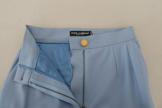 Light Blue Button Wide Leg Pants Dolce & Gabbana