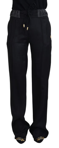 Black Straight Fit Cotton Pants Dolce & Gabbana