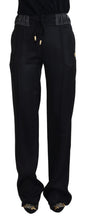 Black Straight Fit Cotton Pants Dolce & Gabbana