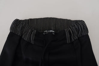 Black Straight Fit Cotton Pants Dolce & Gabbana