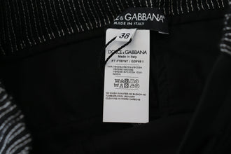 Black Straight Fit Cotton Pants Dolce & Gabbana